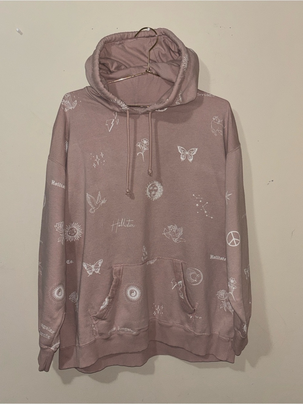 ✨💗Hollister x Charlie D’Amelio Dusty Rose Celestial Print Hoodie💗✨